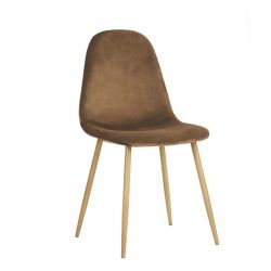 organ Premonition skirt PROFI - Καρέκλα VELVET με ύφασμα και μεταλλικά πόδια Καφέ ανοιχτό 45x54x88cm